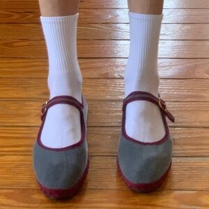 Nwt Velvet Mary Janes Ballet Flats